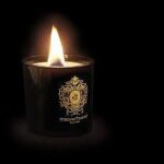 TIZIANA TERENZI EBONY AND TECK BLACK GLASS CANDLE 500ML