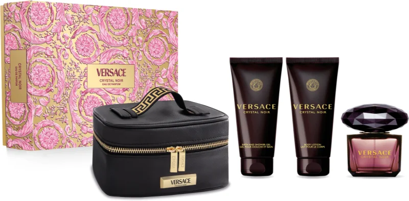 VERSACE CRYSTAL NOIR EDP 90ML+100SG+100BODY+BEAUTY CASE